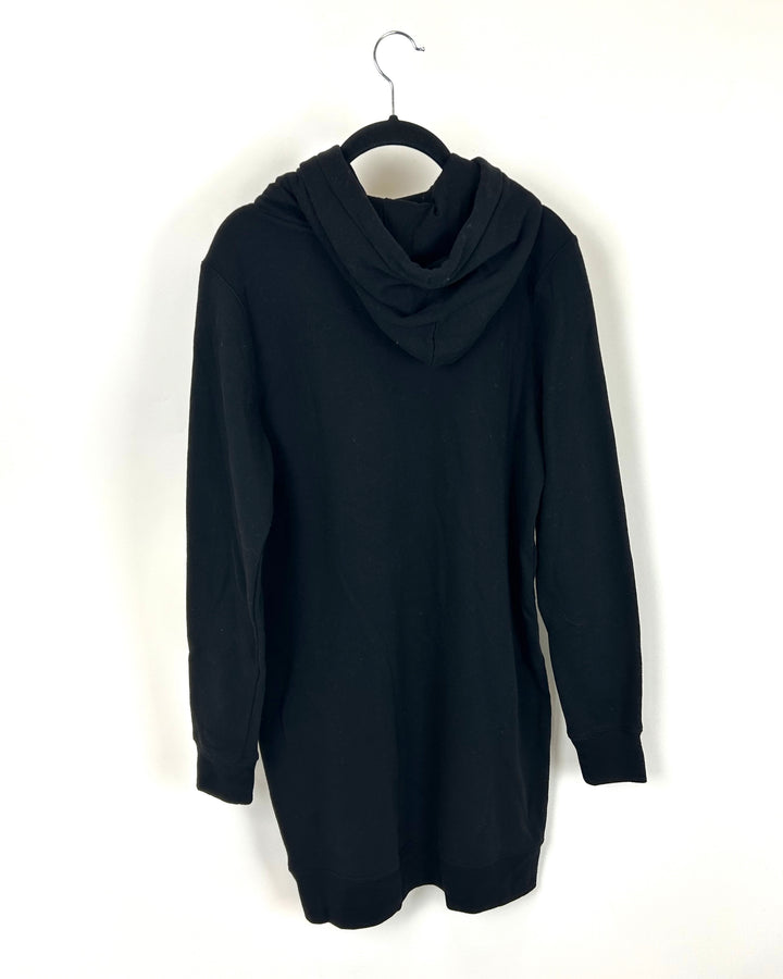 Black Hooded Sweatshirt Dress - Size 4/6