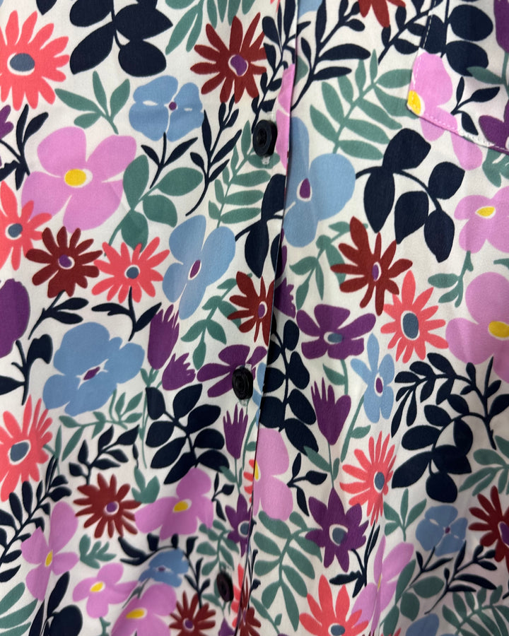 Floral Button Up Pajama Top - Size Small