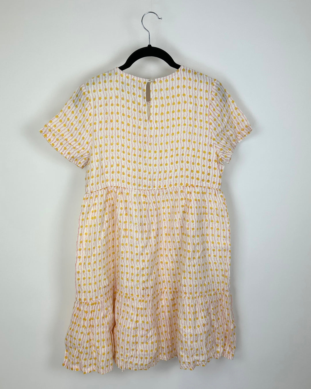 linen babydoll dress Yellow, Pink And White Geo Print Linen Babydoll Dress - Size 0