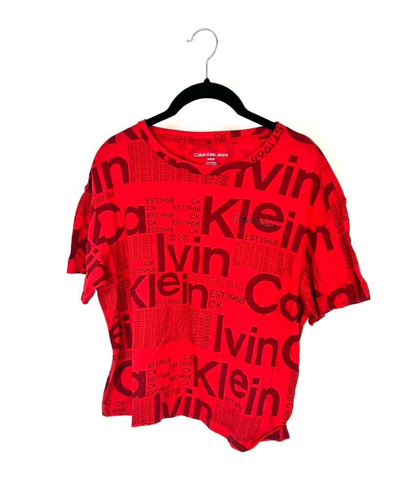 Red Cropped Graphic Tshirt - Small