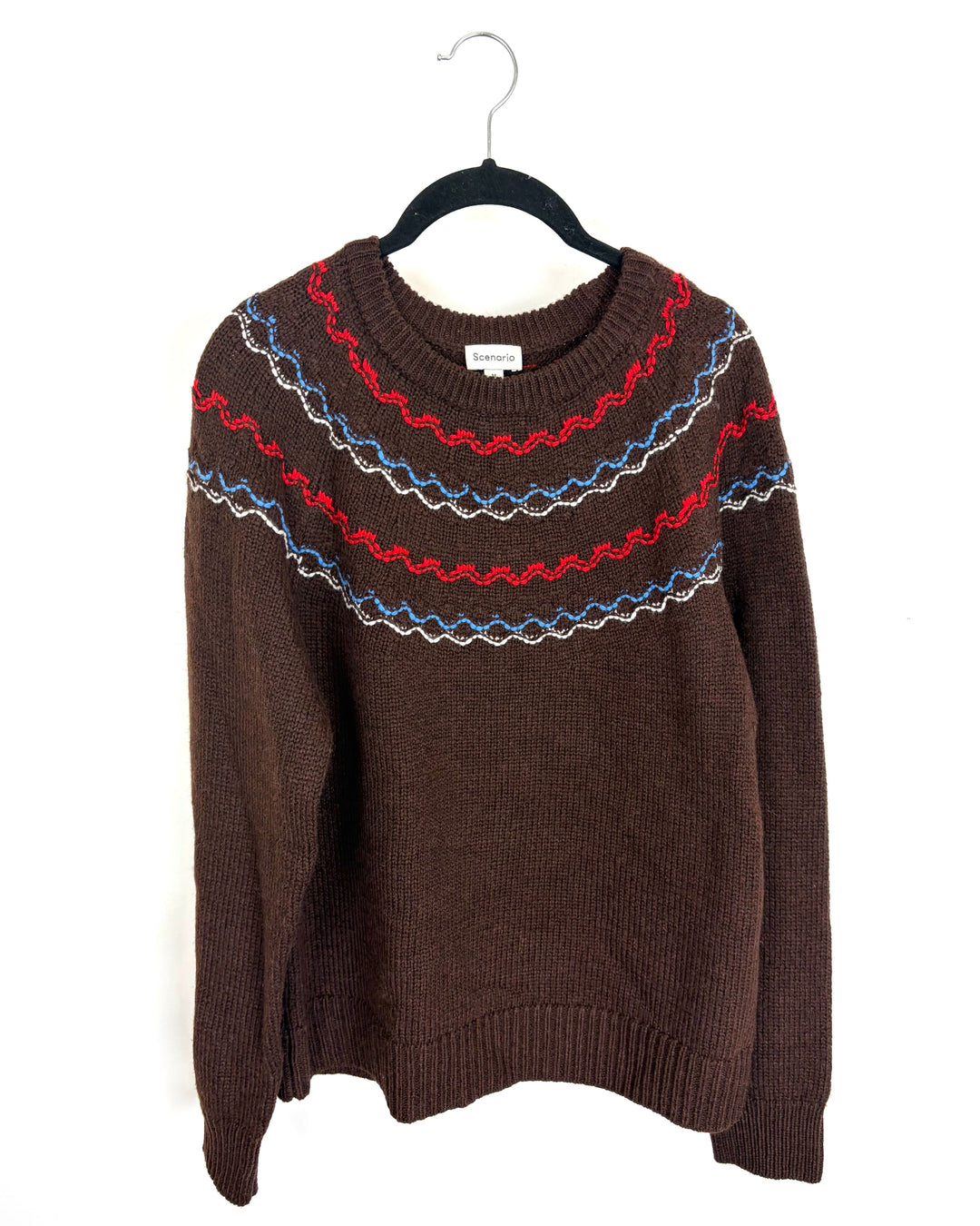 Brown Round Neck Sweater - Size 8/10