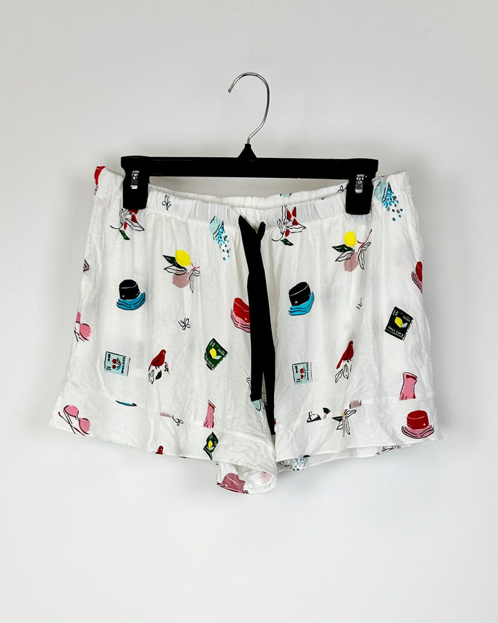 Garden Pattern Pajama Shorts Set - Small