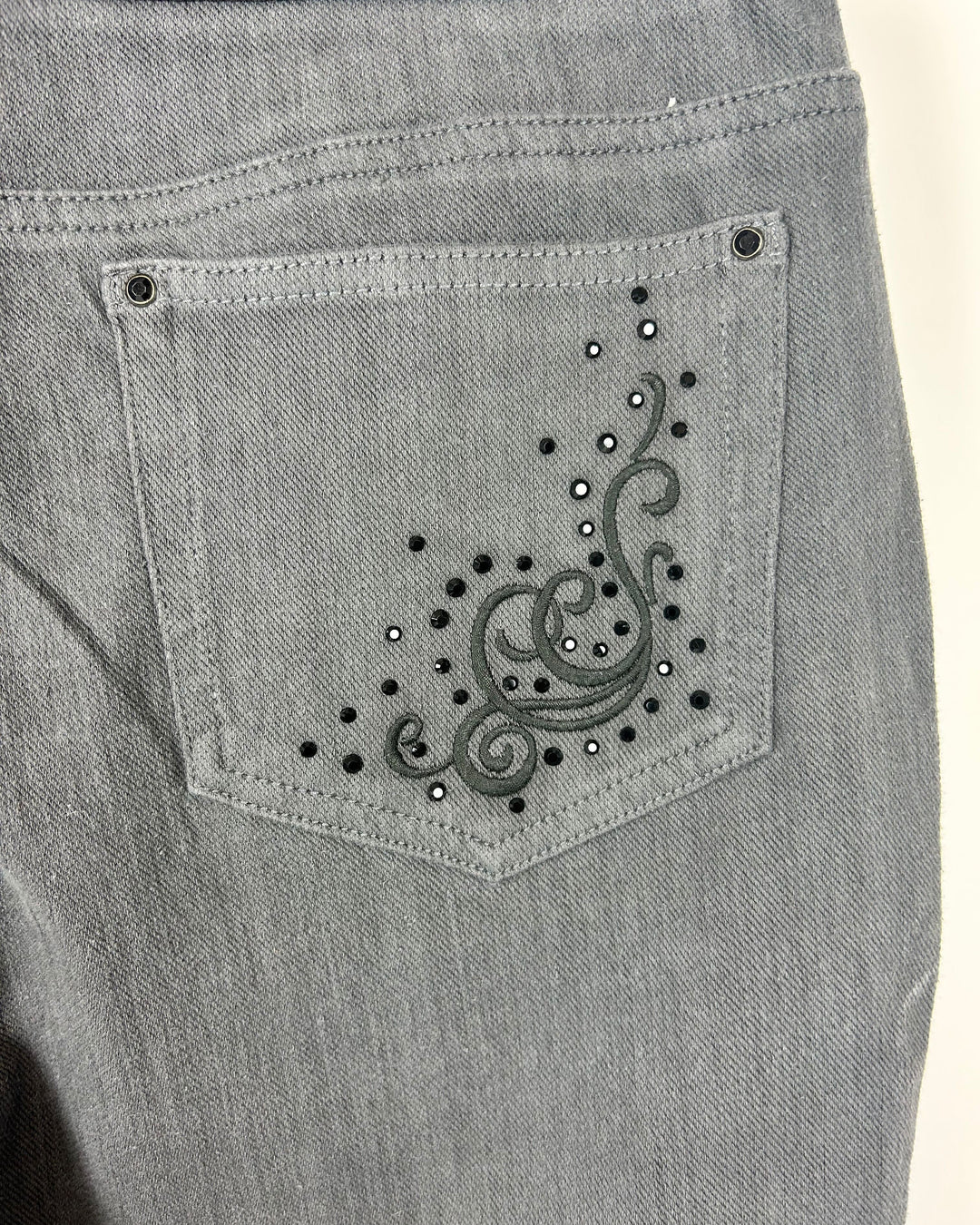 Gray Sequin Design Pants - Size 12