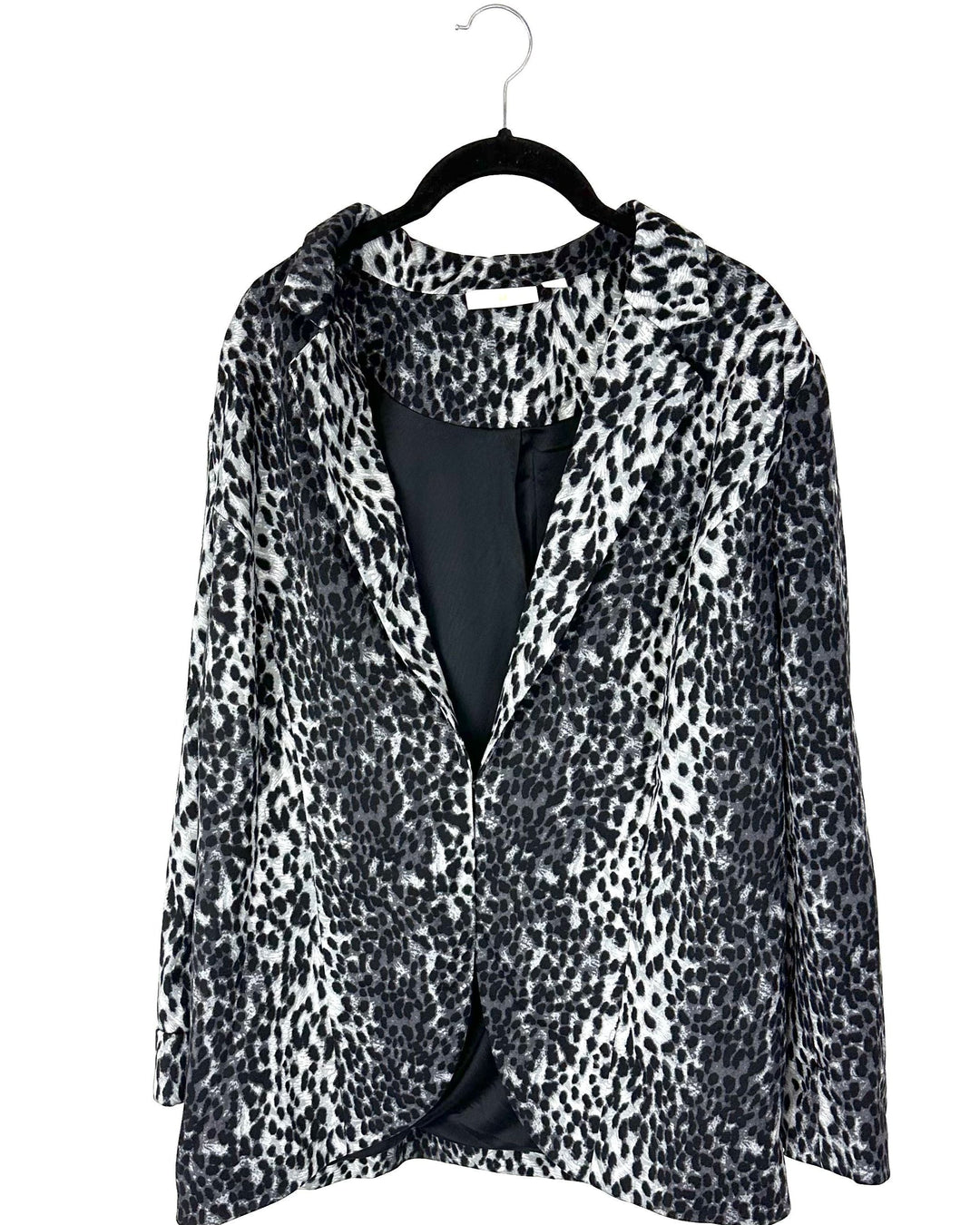 Gray Leopard Print Blazer - Size 14-16