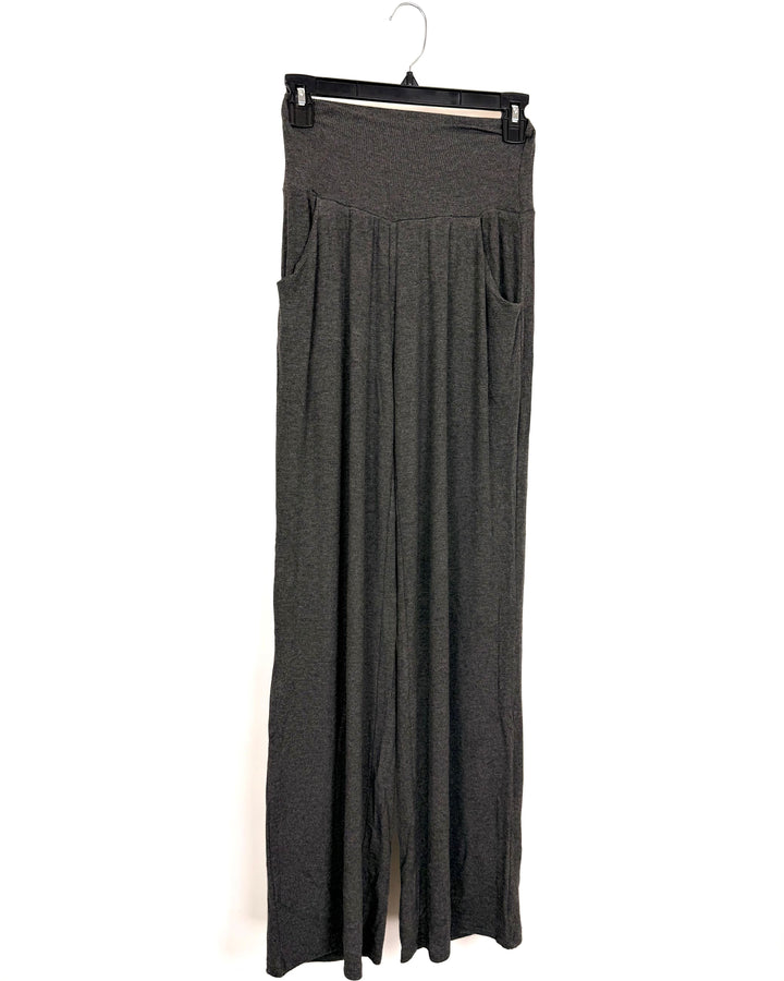 Gray High Waisted Wide Leg Pants - Size 2/4