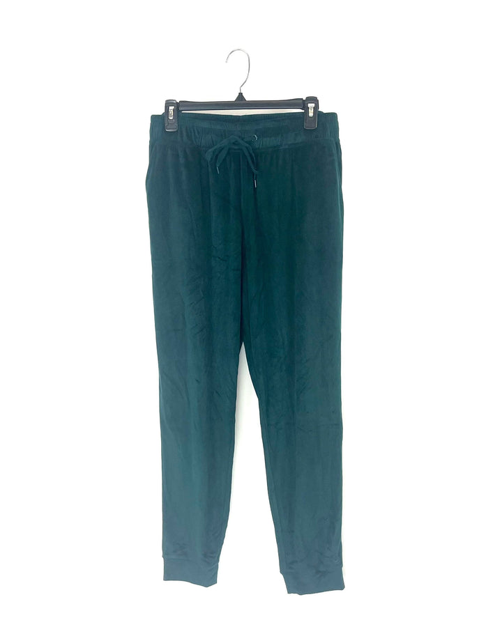 Soft Green Velour Joggers - Size 10/12
