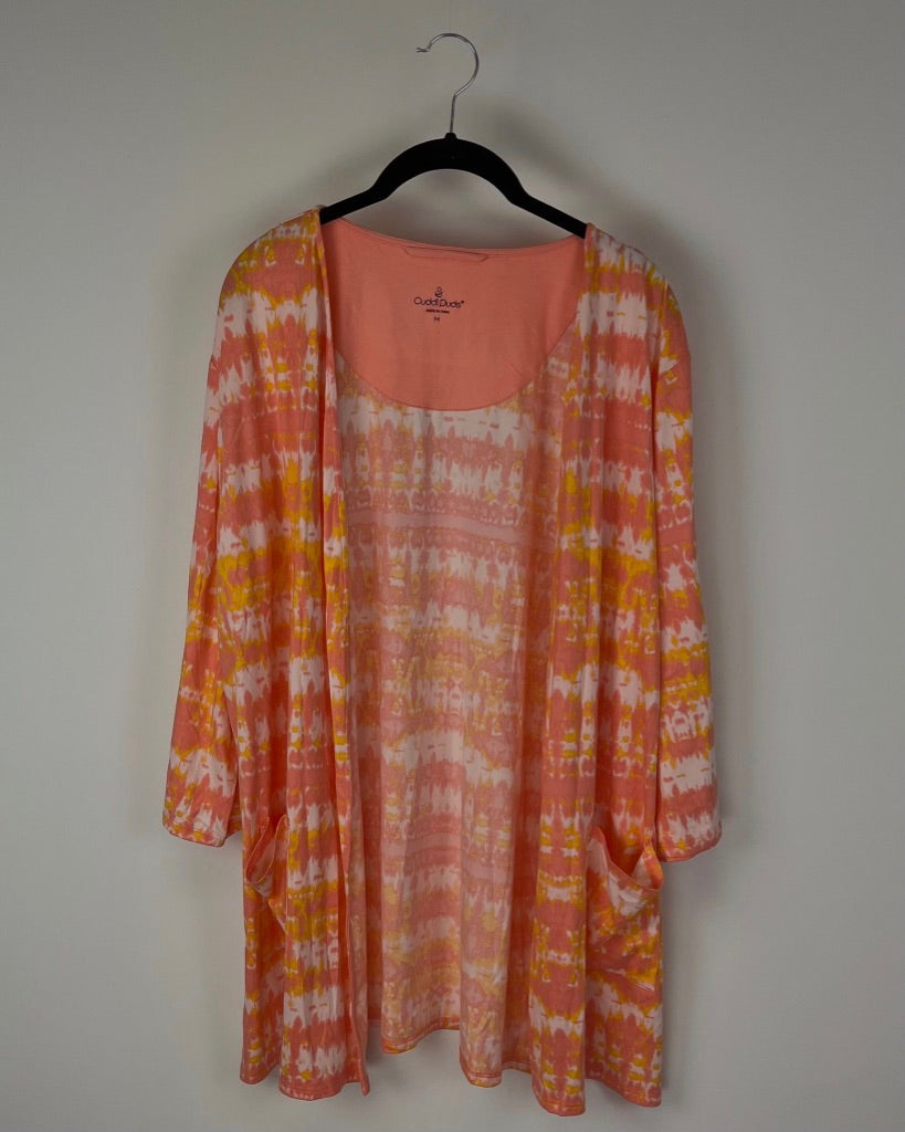Pink and Orange Tie Dye Cardigan - Size 6/8 and 10/12