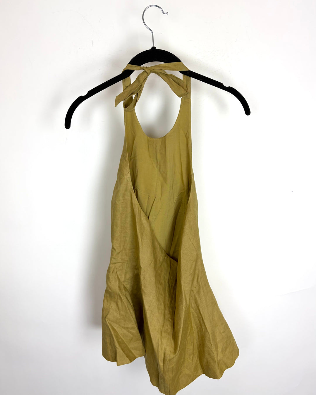 Olive Gold Halter Button Top - Size 4/6