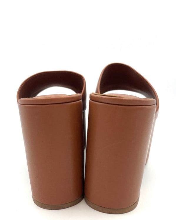 Tan Leather Platform Sandal - Size 7.5