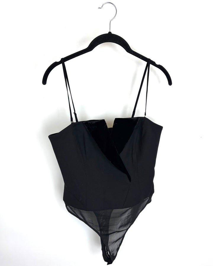 Black V Neck Bodysuit - Size 4