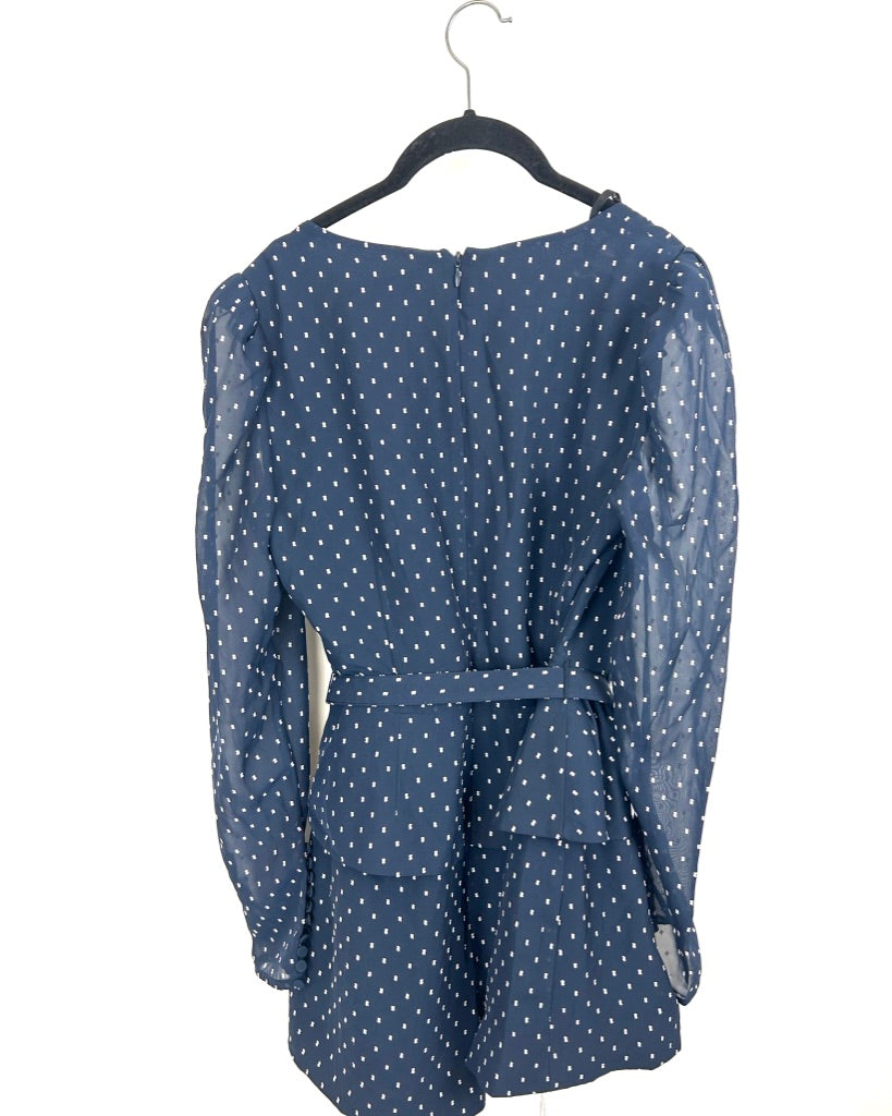 Self-Portrait Navy & White Romper - Size 6