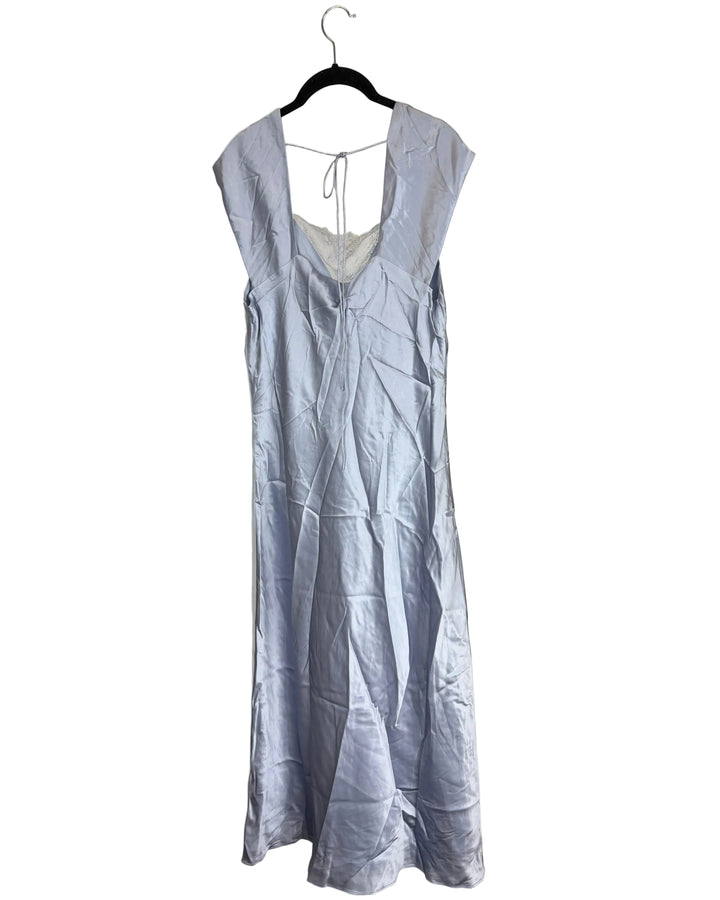 Icy Blue V Neck with Lace Dress - Size 8/10