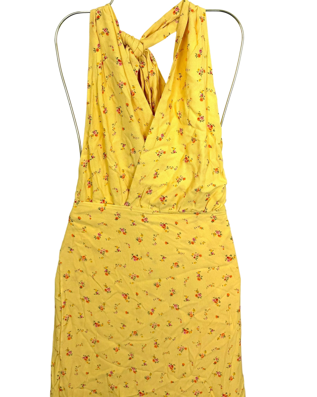 Daisy Yellow Wrap Tie Dress - Size 0/2, and Small 2/4