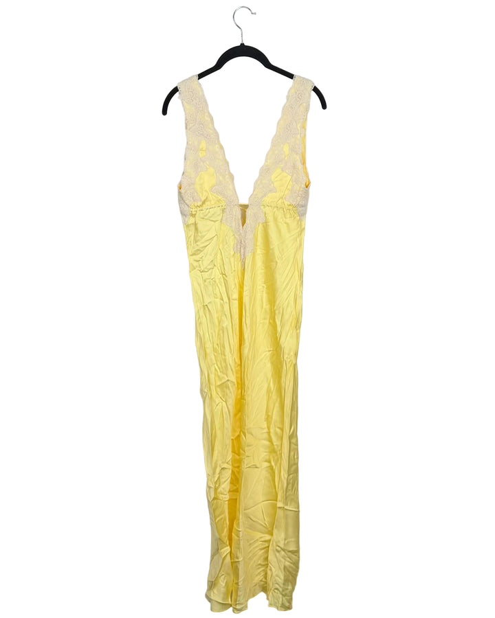 Sunshine Yellow Lace Trim Dress - Size 4/6
