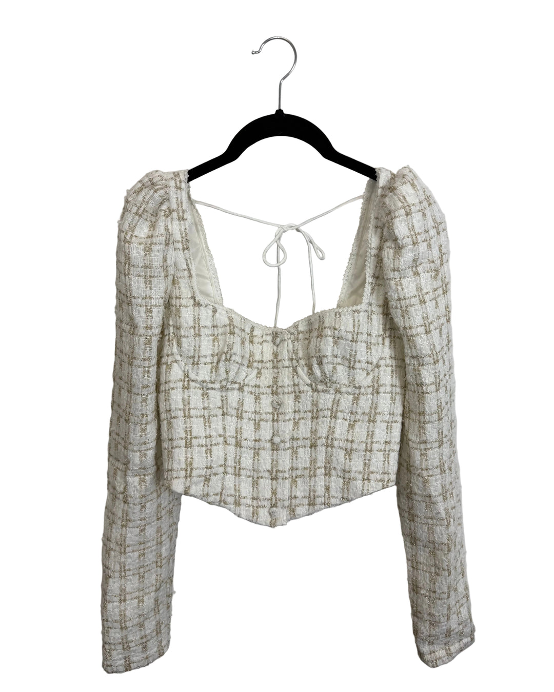 White and Gold Tweed Top - Size 2/4