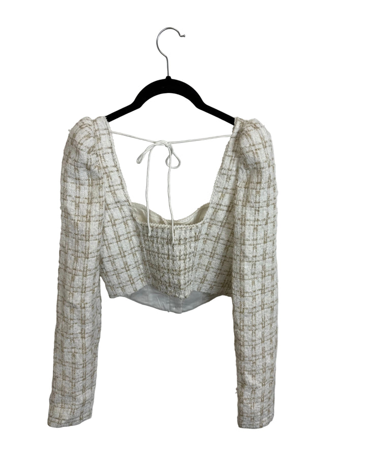 White and Gold Tweed Top - Size 2/4