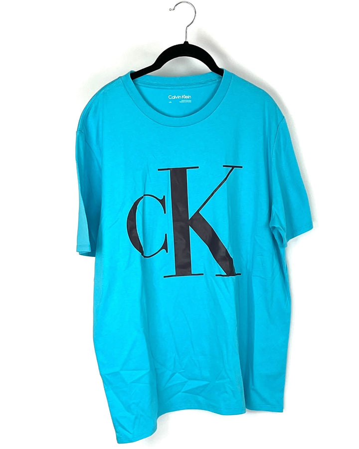 MENS Aqua Blue T-Shirt - Large