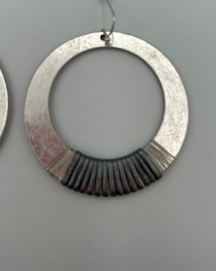 Metallic Detail Silver Earrings