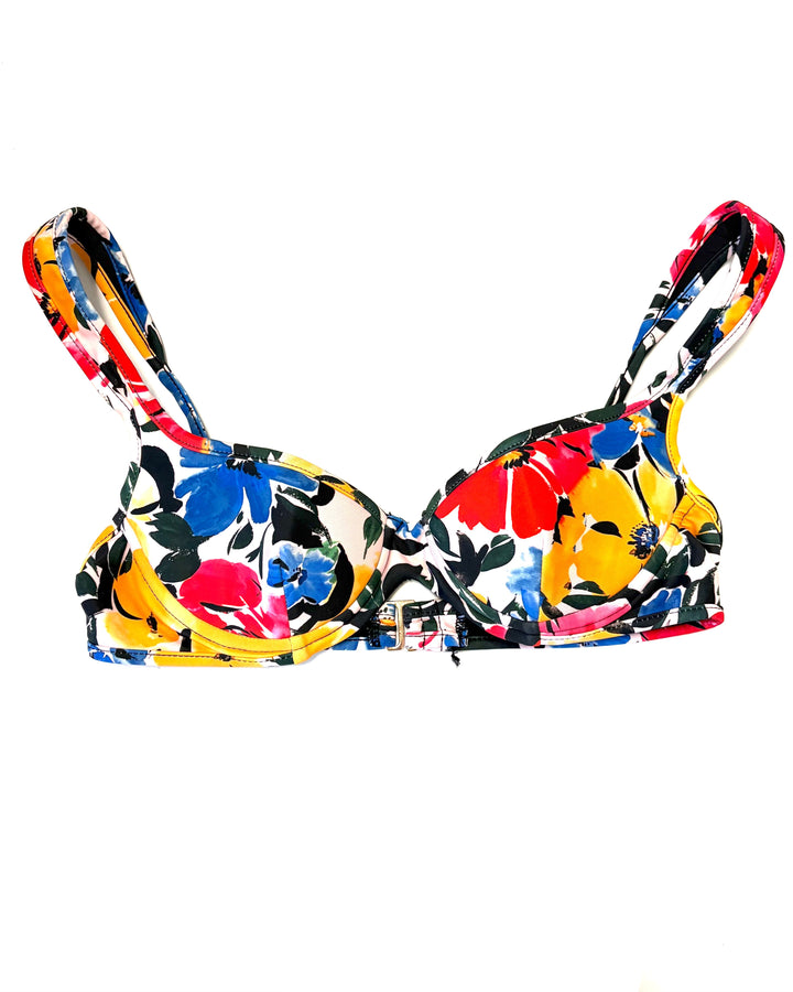 Floral Multicolor Underwire Bikini Top - Size XS