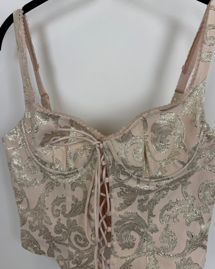 Champagne and Gold Corset Top - Size 2/4