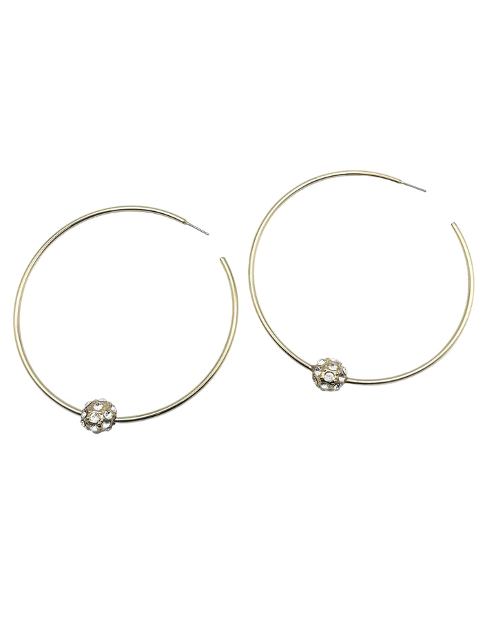 Gold Hoop & Bead Earrings