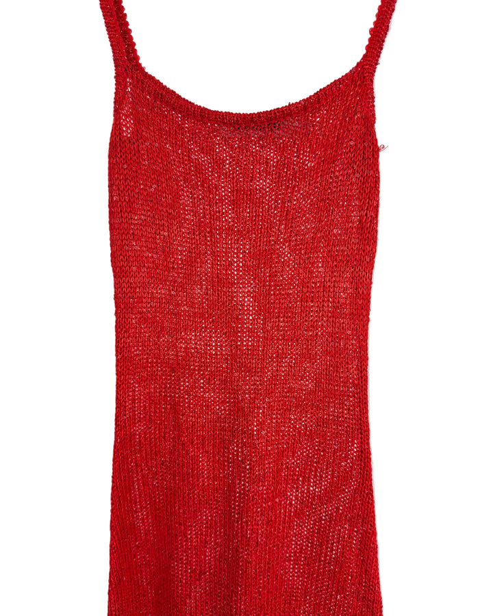 Red Sequin Open Knit Dress - Size 02, and 2/4