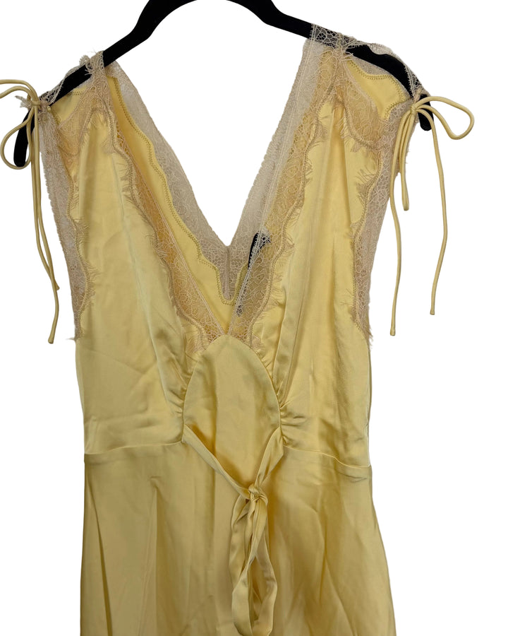 Butter Yellow Lace Tie Dress - Size 2/4, and Size 4/6