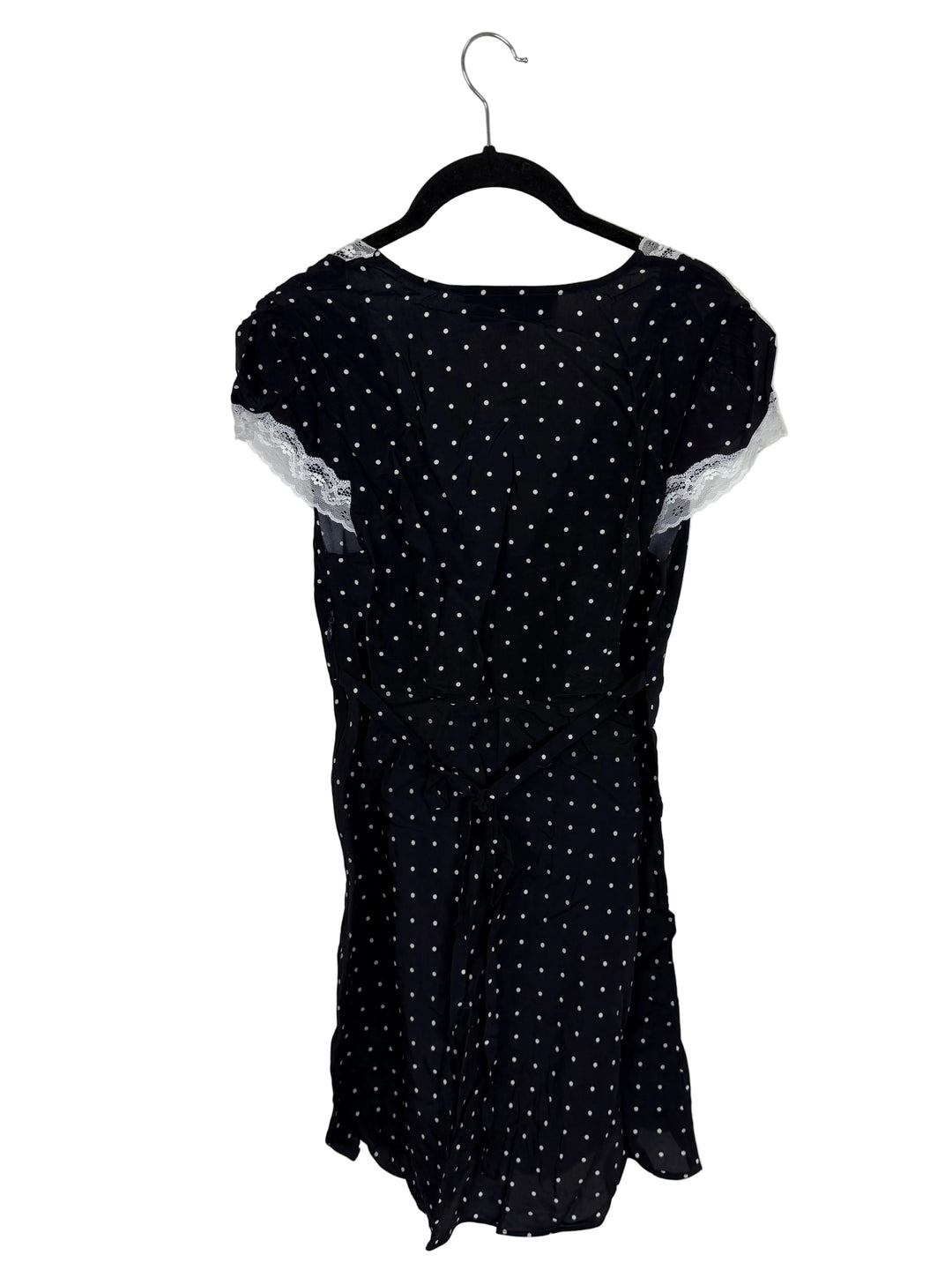 Navy Polka Dot Lace Trim Dress - Size 00/0, and Size 0/2