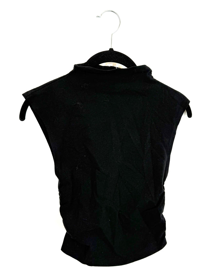 Black Mock Neck Top - Size 0/2