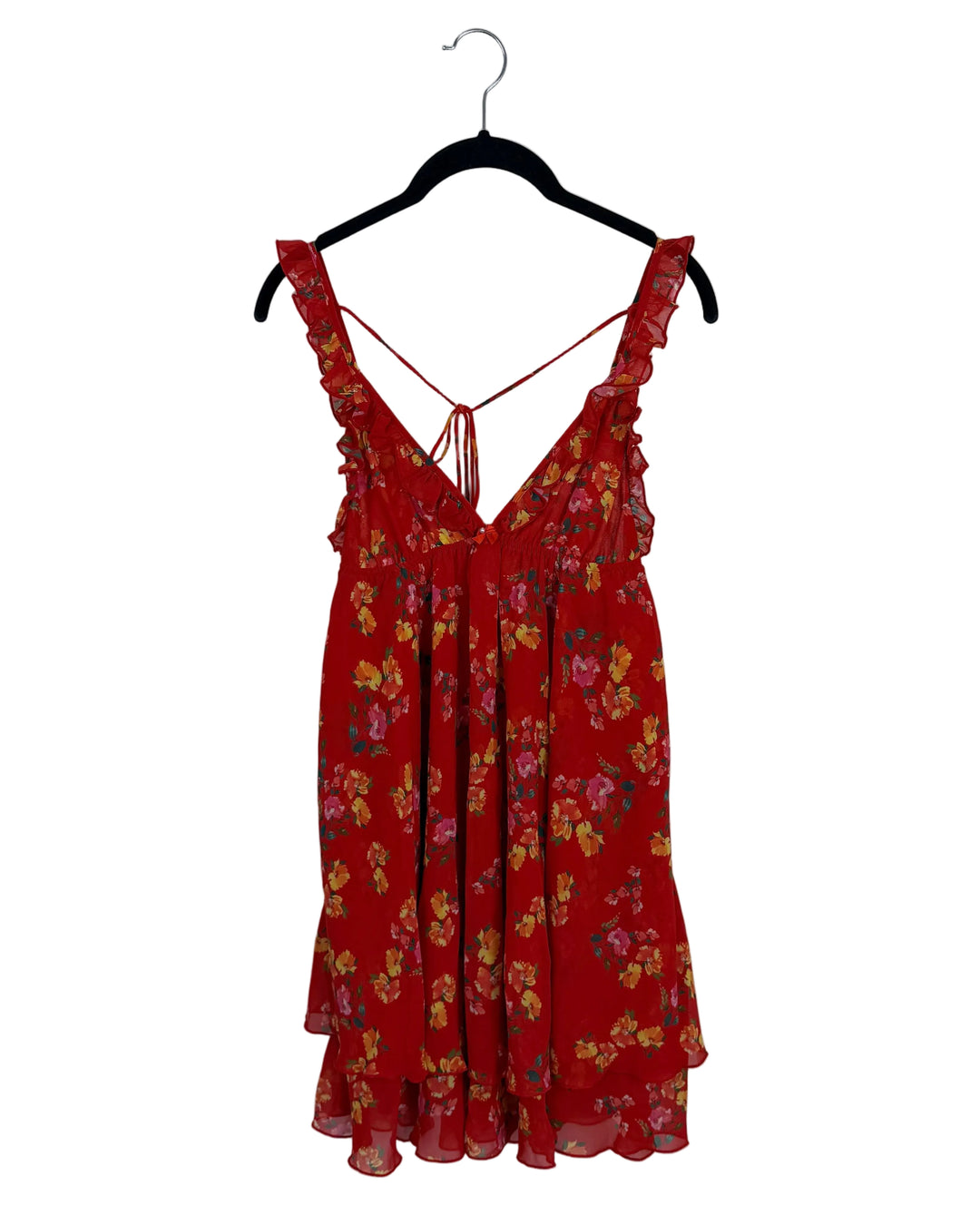 Red Floral Ruffle Dress - Size 0/2 and 2/4