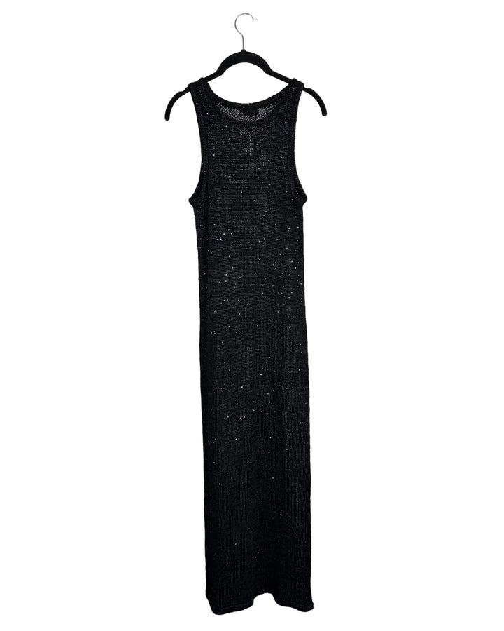Black Sequin Open Knit Dress - Size 0/2, and Size 2/4