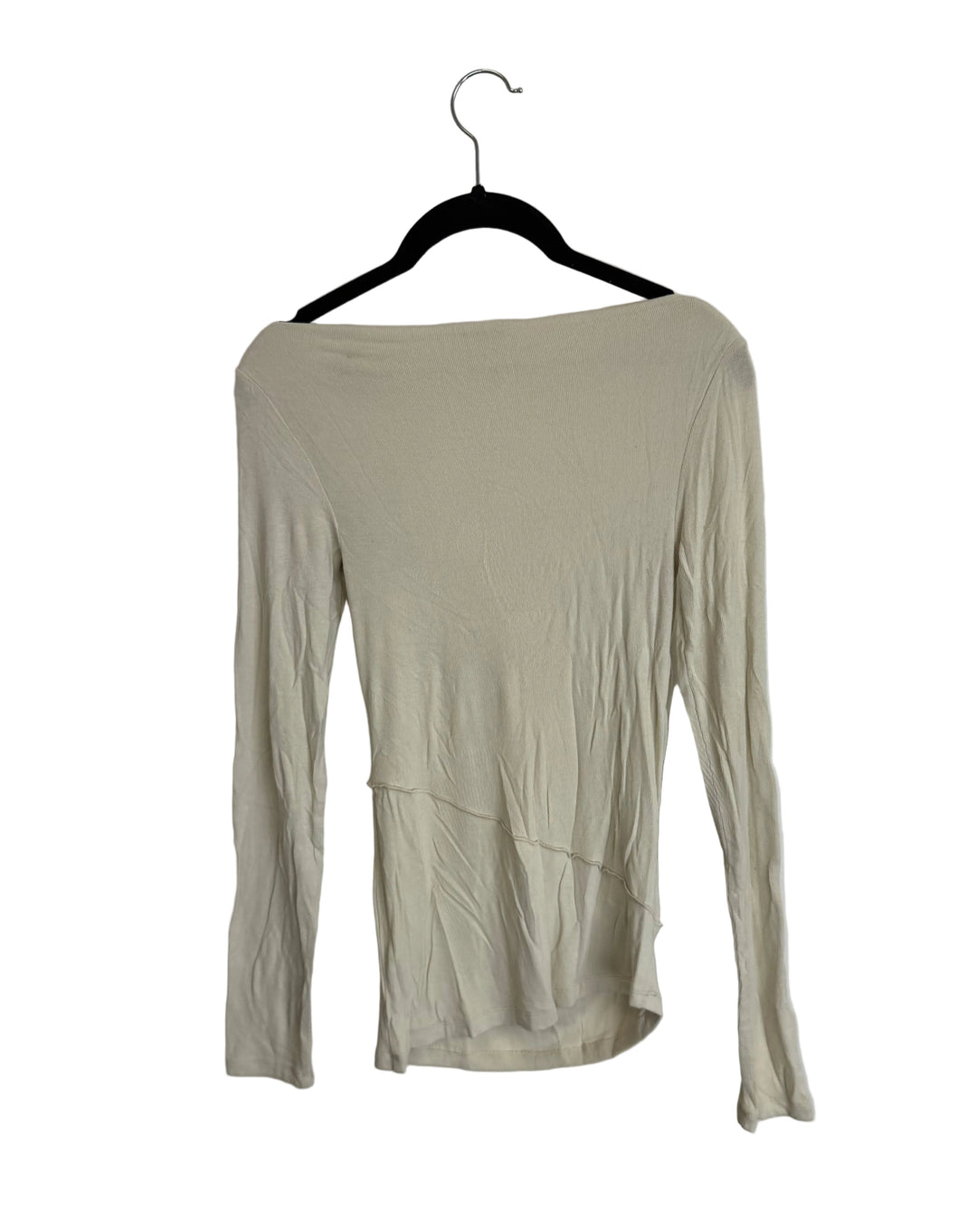 Cream Off Shoulder Asymmetrical Top - Size 0/2