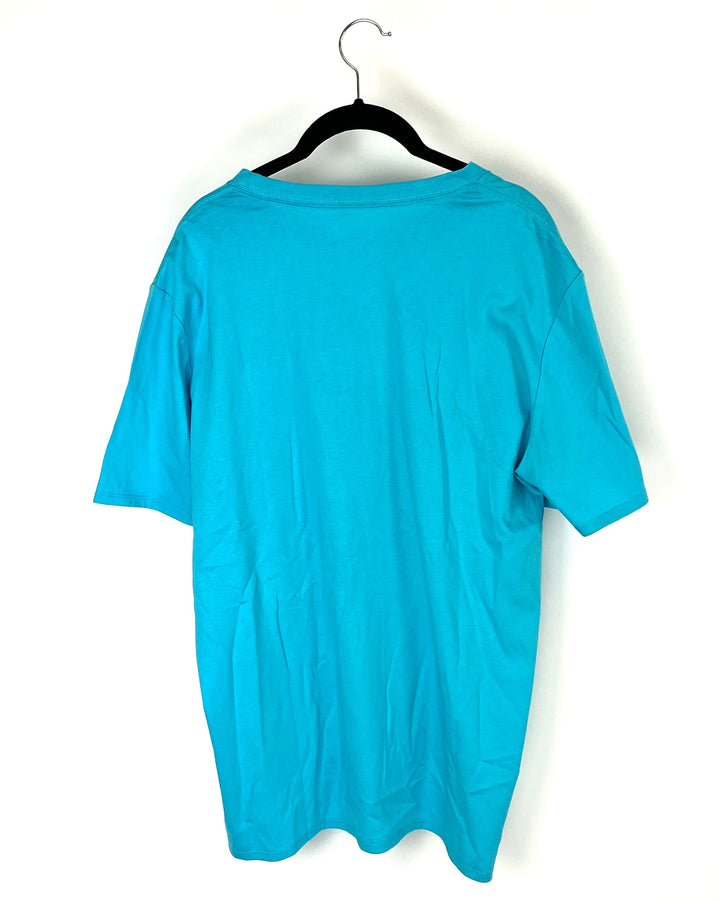 MENS Aqua Blue T-Shirt - Large