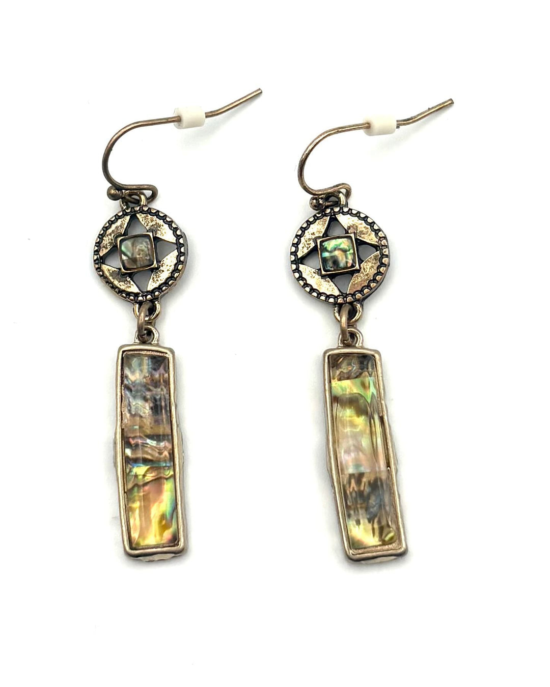 Shell Geometric Drop Earrings