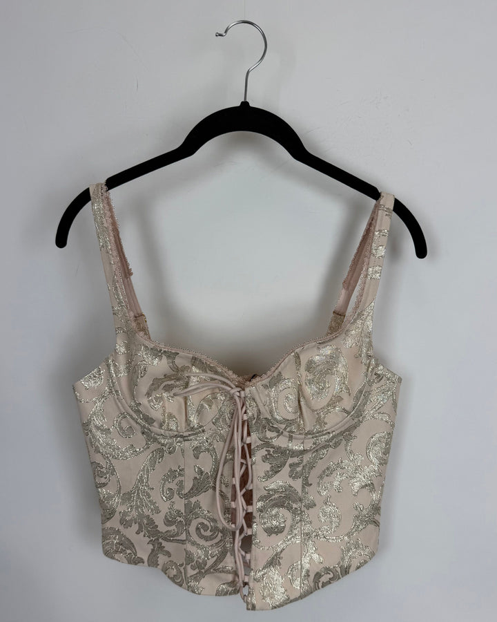 Champagne and Gold Corset Top - Size 2/4