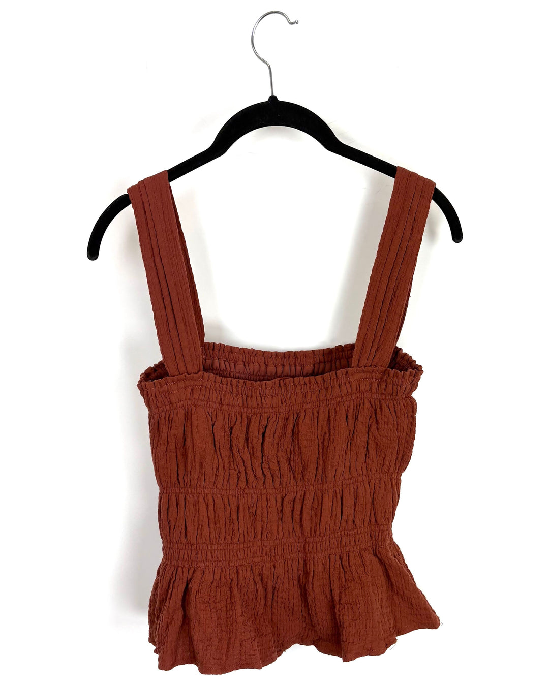 Rust Textured Smocked Tank Top - Size 0 and 8/10