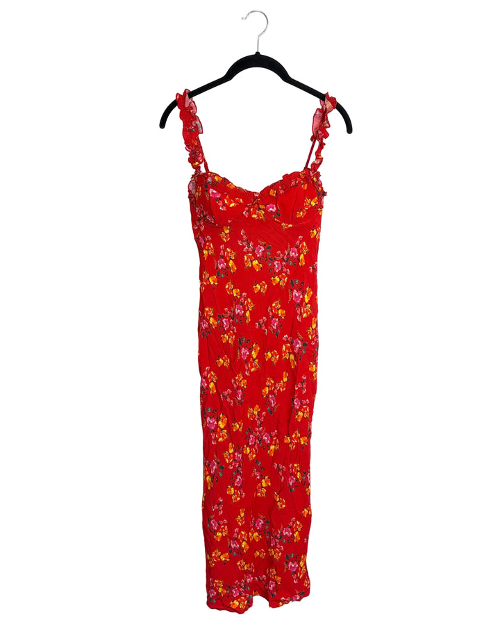 Red Sunset Floral Dress - Size 0/2, and Size 2/4