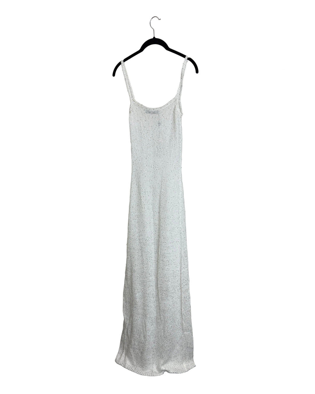 White Sequin Open Knit Dress - Size 2/4