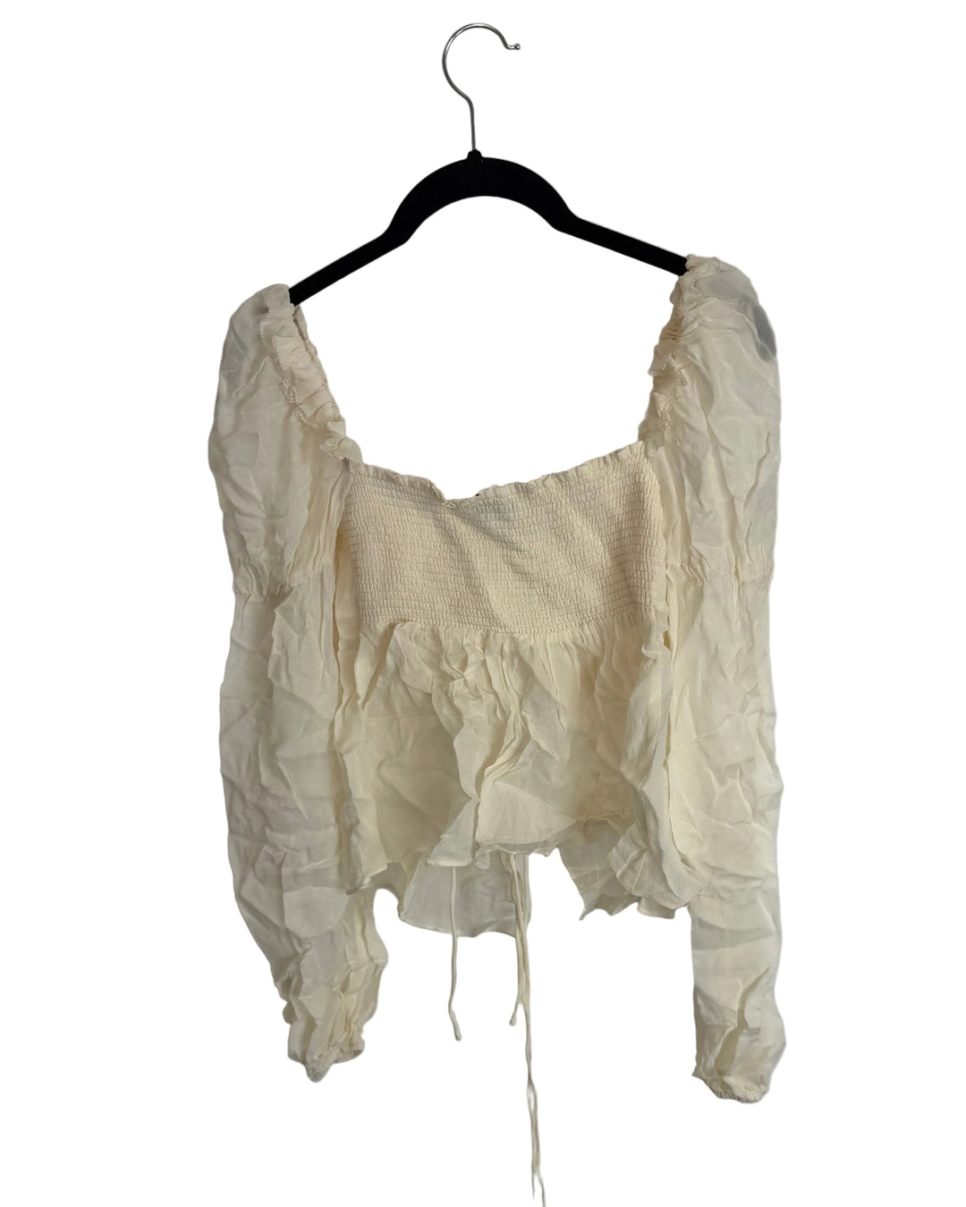 Buttercream Ruffle Tie Blouse - Size 0/2