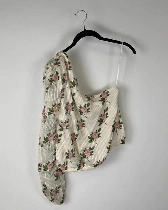 Floral One Shoulder Blouse - Size 4-6