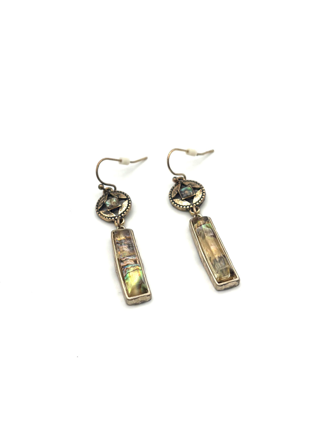 Shell Geometric Drop Earrings