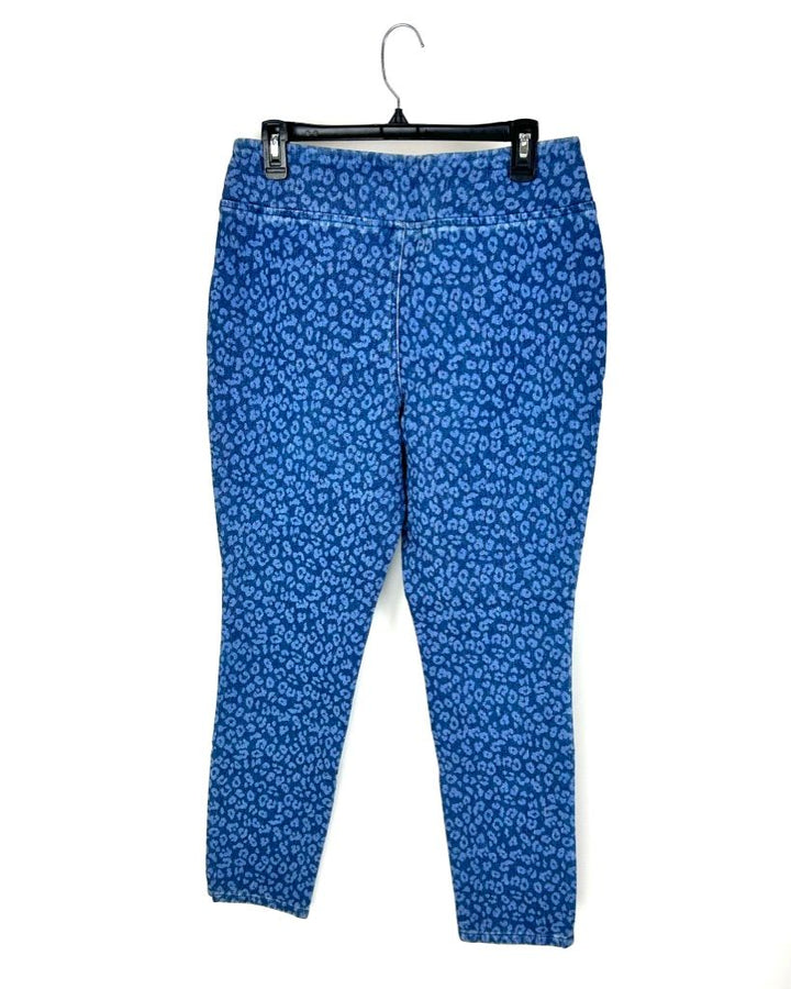 Blue Animal Print Pants - Size 12