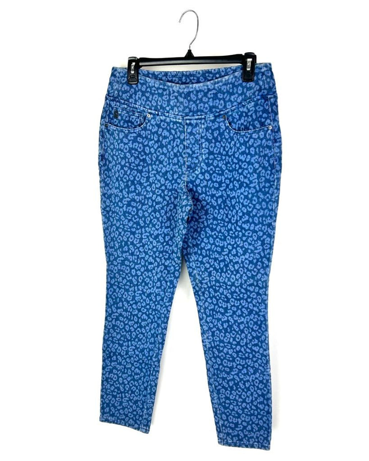 Blue Animal Print Pants - Size 12