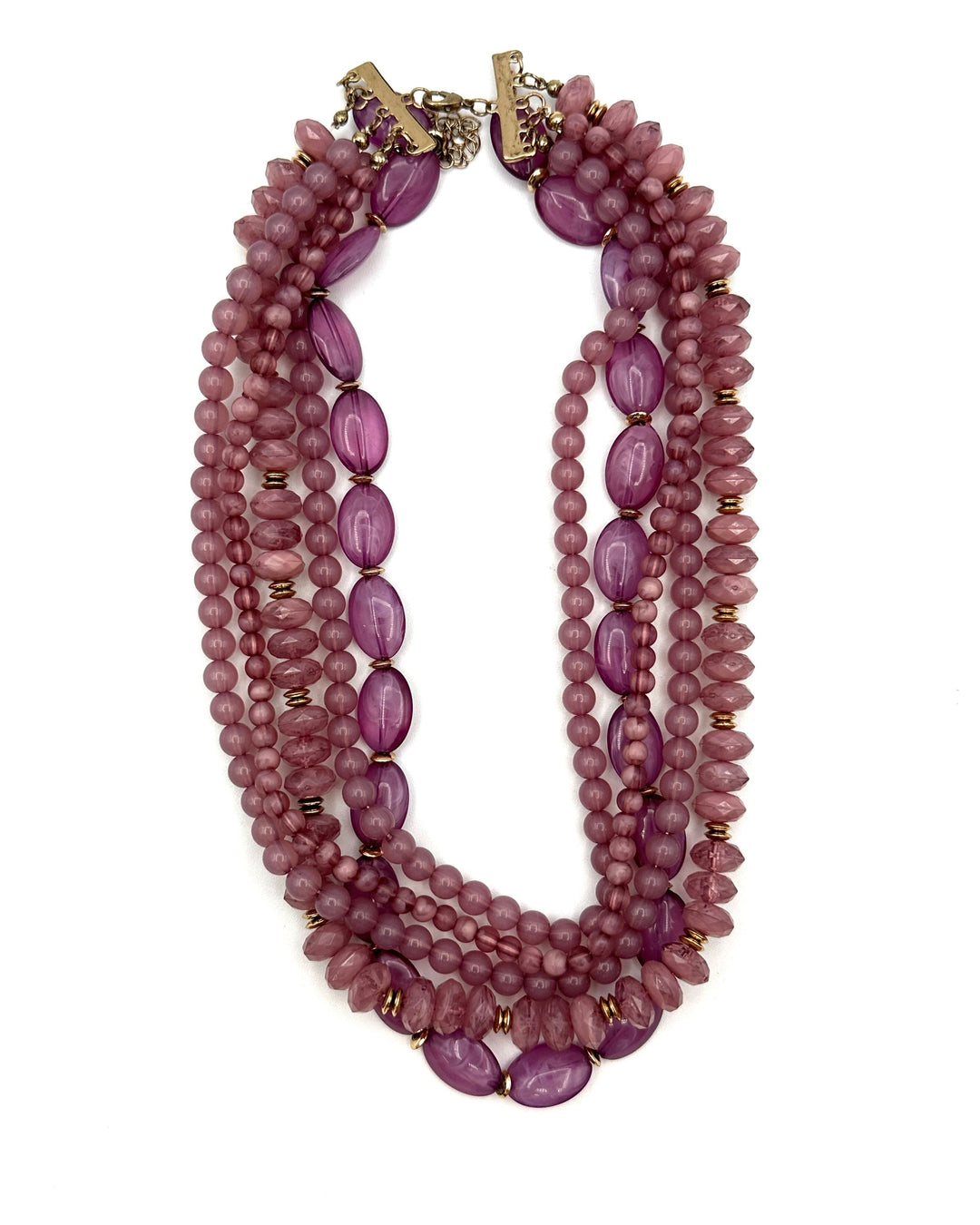 Purple Mismatched Beaded Layered Necklace