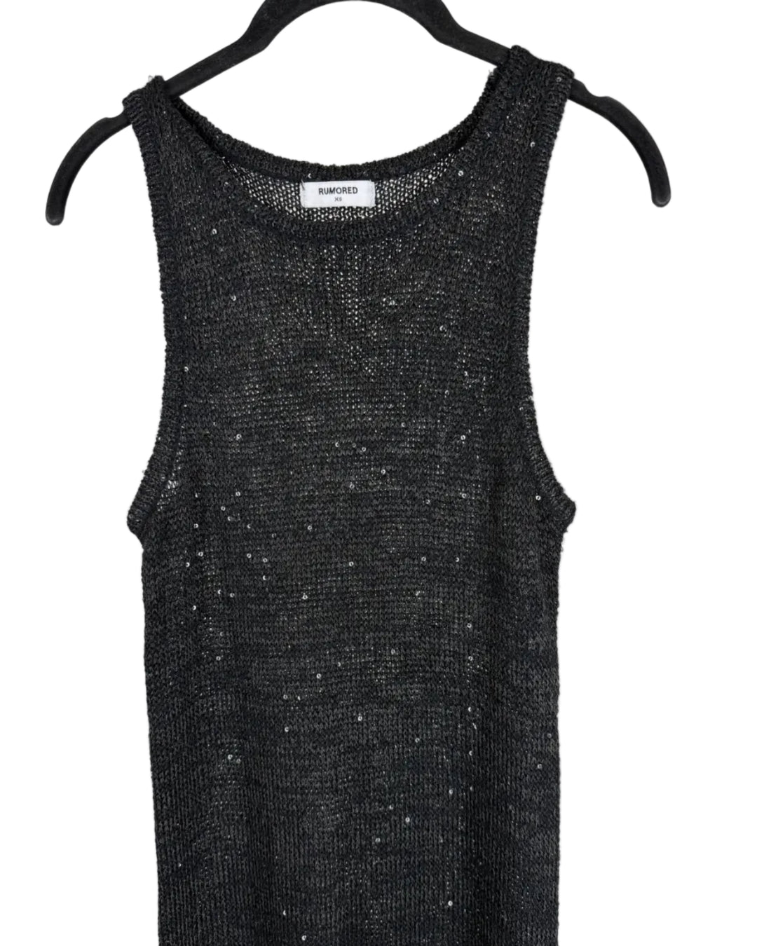 Black Sequin Open Knit Dress - Size 0/2, and Size 2/4