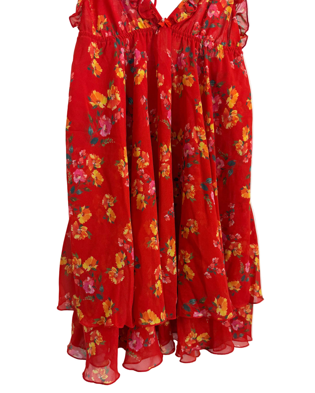 Red Floral Ruffle Dress - Size 0/2 and 2/4