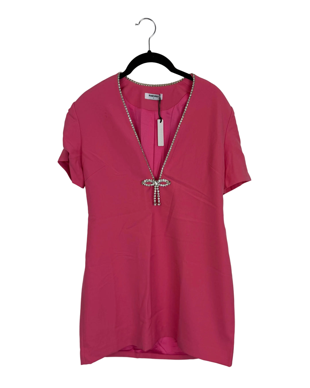 Bright Pink Rhinestone Bow Dress - Size 0/2, and Size 2/4
