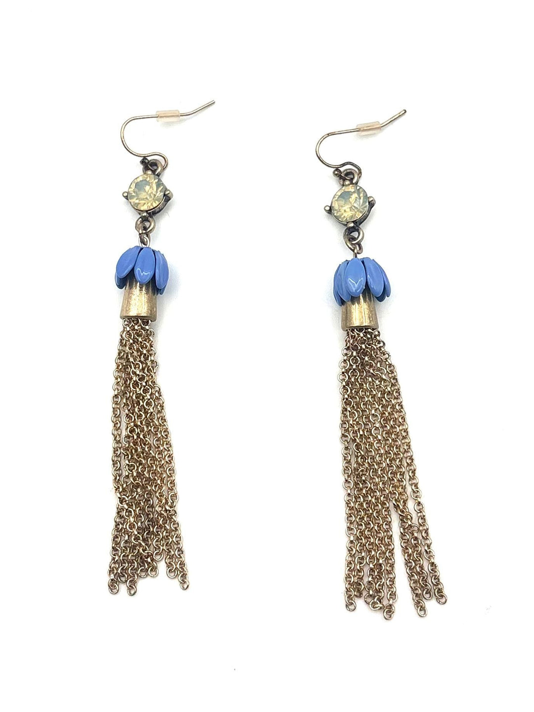 Gold Chain Tassel Drop Earrings