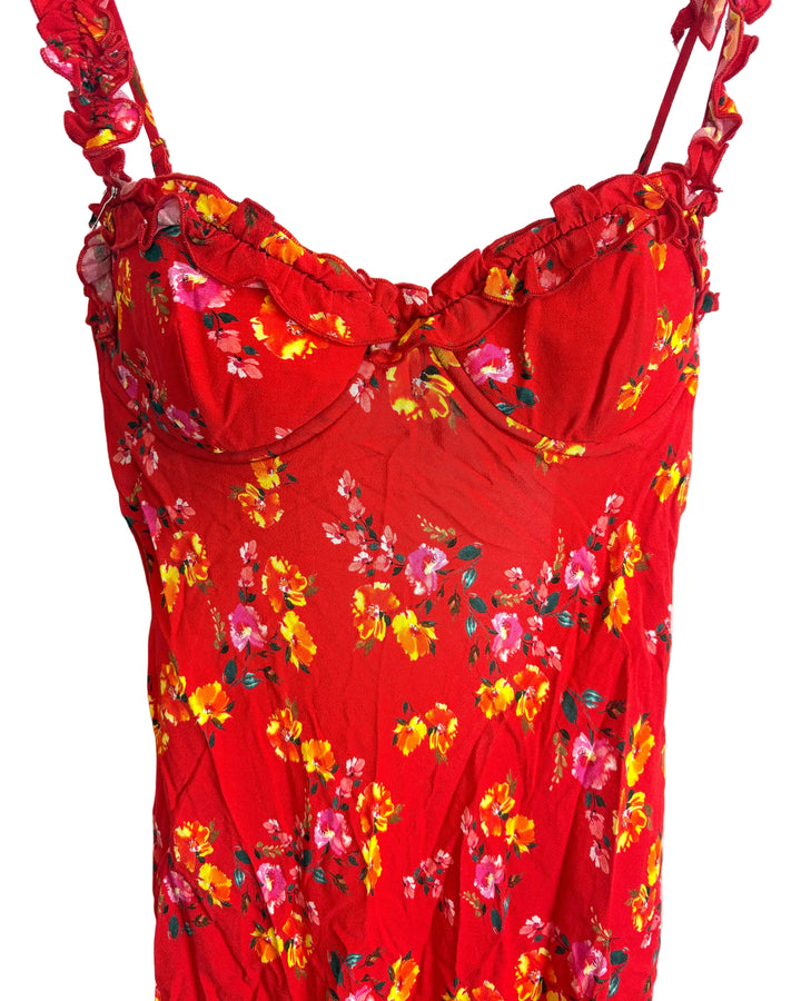 Red Sunset Floral Dress - Size 0/2, and Size 2/4