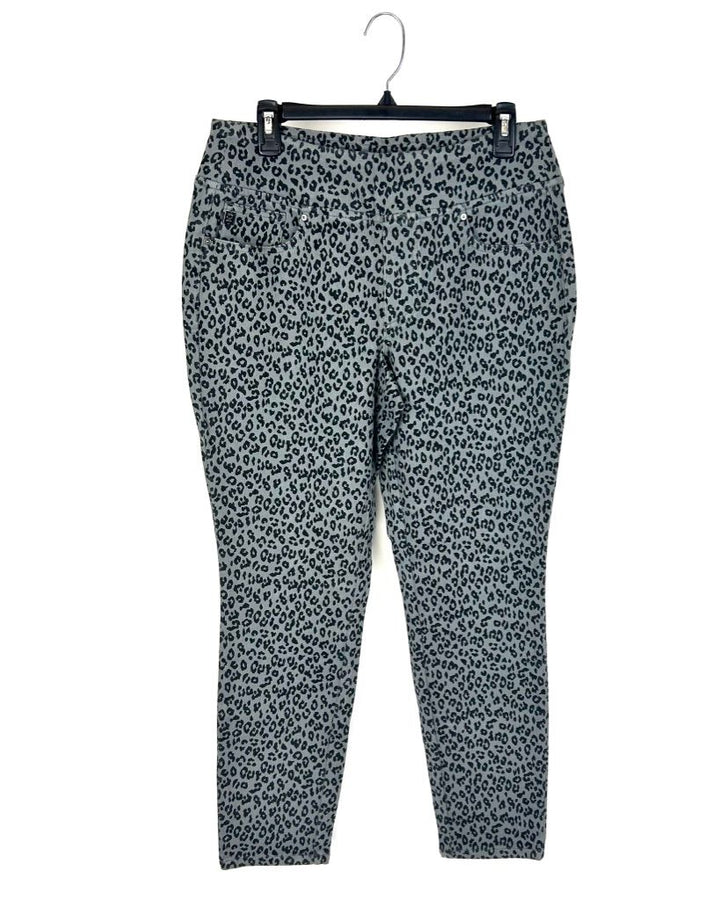 Gray Animal Print Pants - Size 12